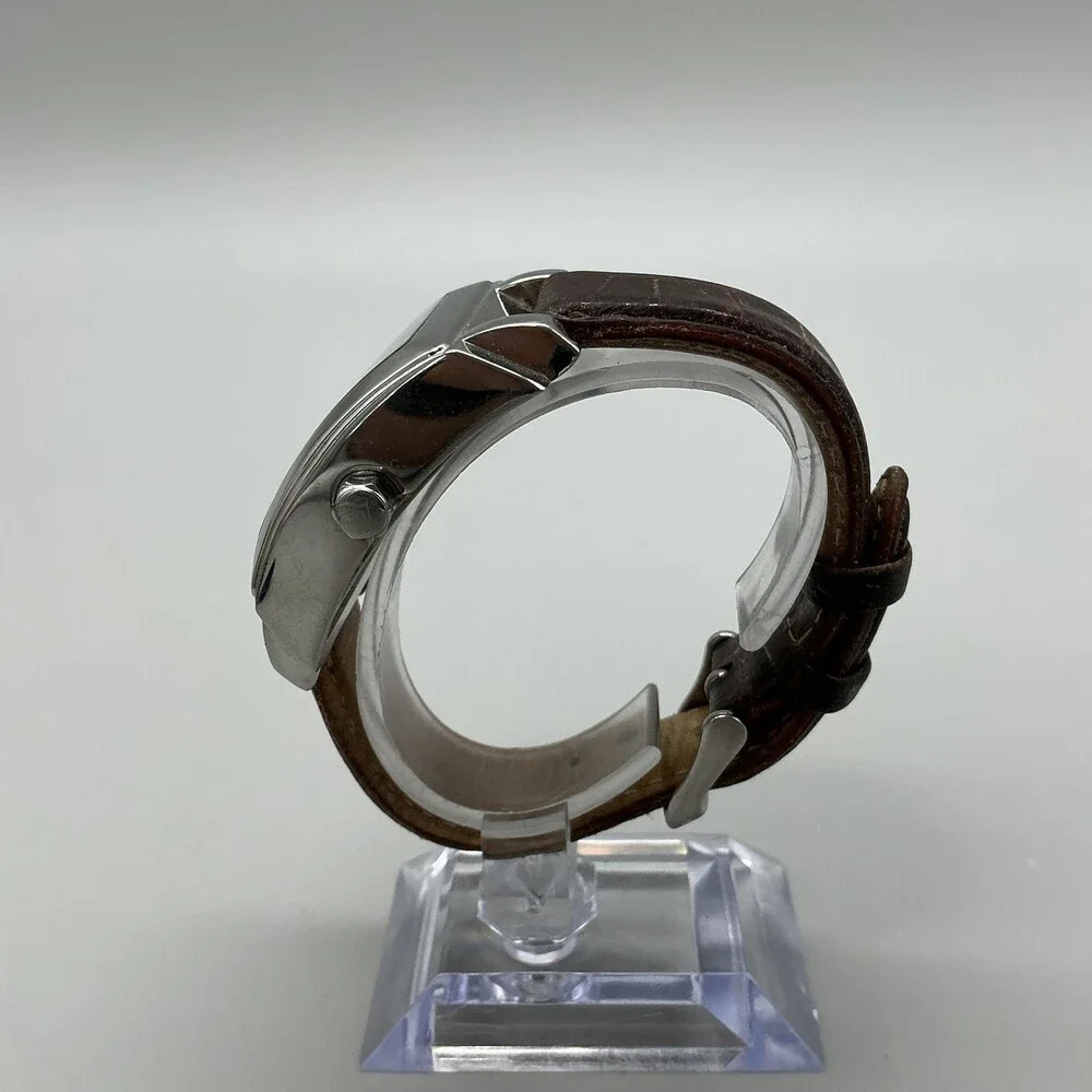Silpada Designs Womens Watch 35mm Cream Dial Brown Leather Date New Battery